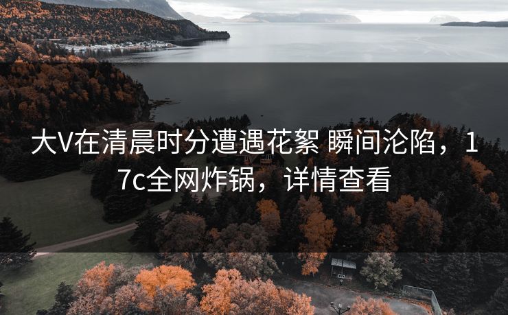 大V在清晨时分遭遇花絮 瞬间沦陷，17c全网炸锅，详情查看