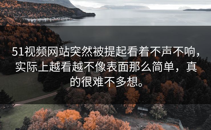 51视频网站突然被提起看着不声不响，实际上越看越不像表面那么简单，真的很难不多想。