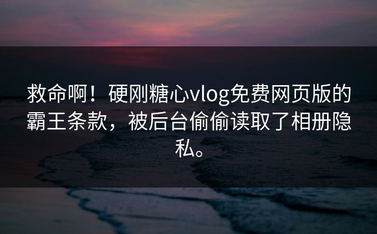 救命啊！硬刚糖心vlog免费网页版的霸王条款，被后台偷偷读取了相册隐私。